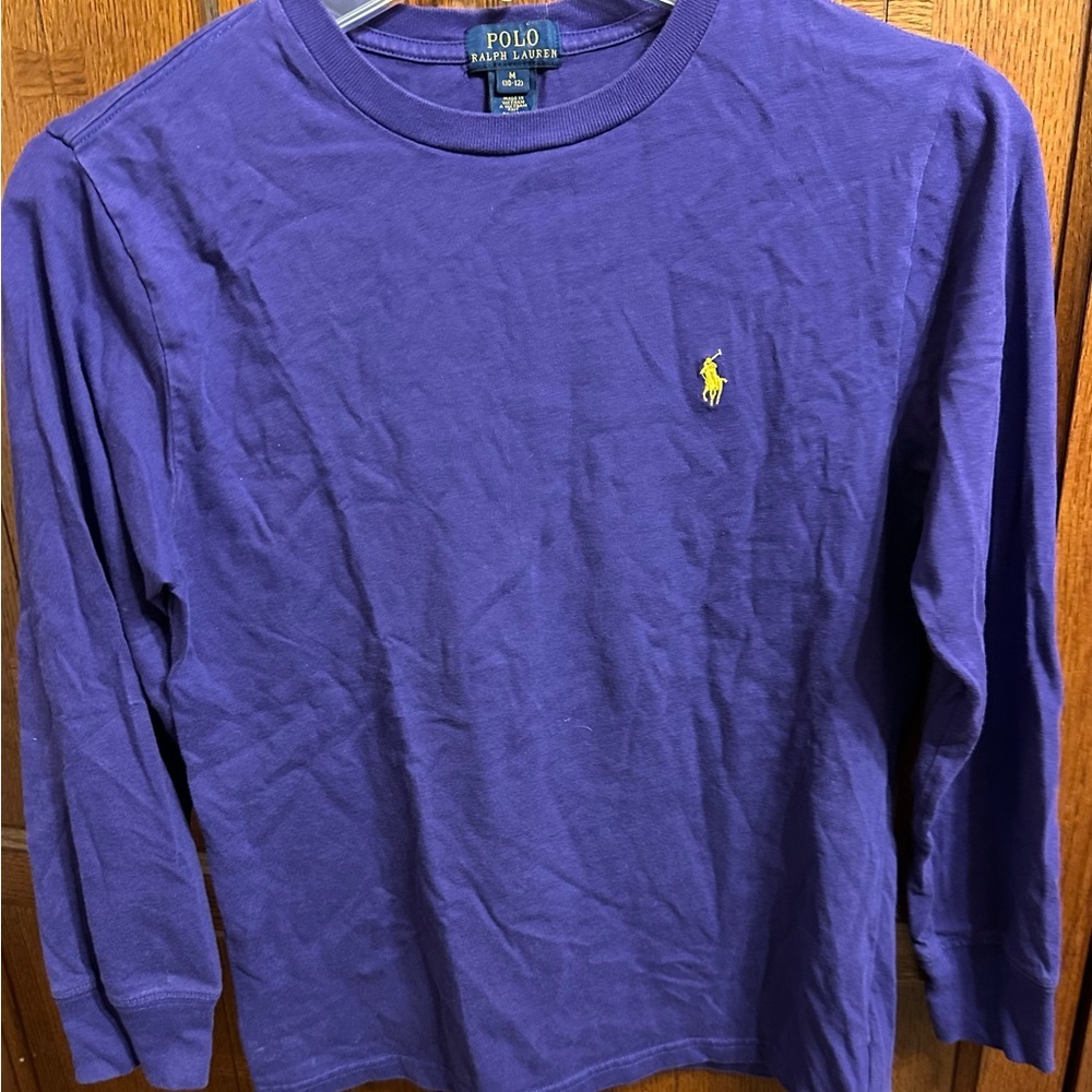 Boy’s Polo by Ralph Lauren Purple Long Sleeve Crew Neck Tee​